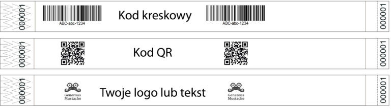 Opaski na rękę Tyvek nadruk czarny